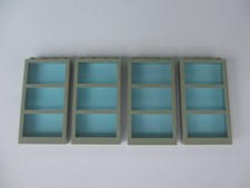 Lego 4 Fenster grau transparent blau 6160c03 (010823D)