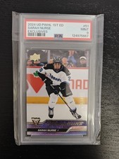 SARAH NURSE 2024 24 Upper Deck PWHL Young Guns Rookie #51 EXCLUSIVES Card # /100. rookie card picture
