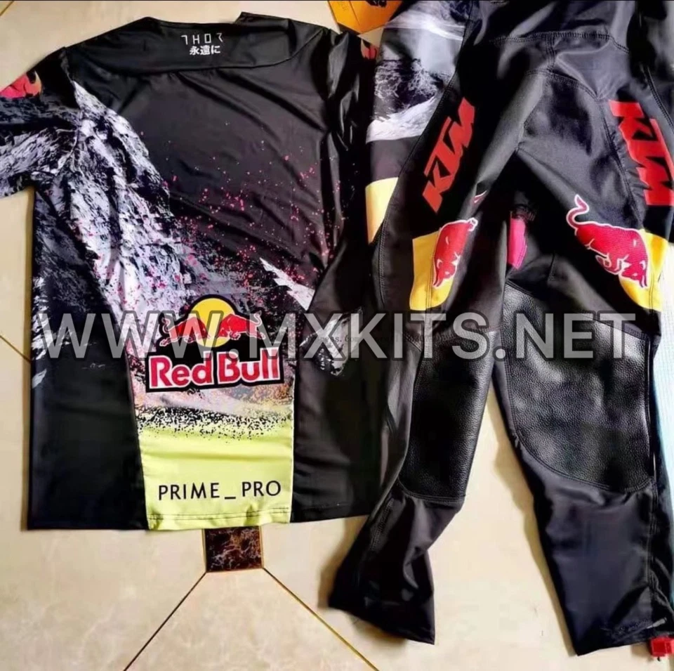 Thor KTM Red Bull Sunset Gear Set 2024 Motocross Motocicleta Jersey Pantalones Kit Foto 2 de 4