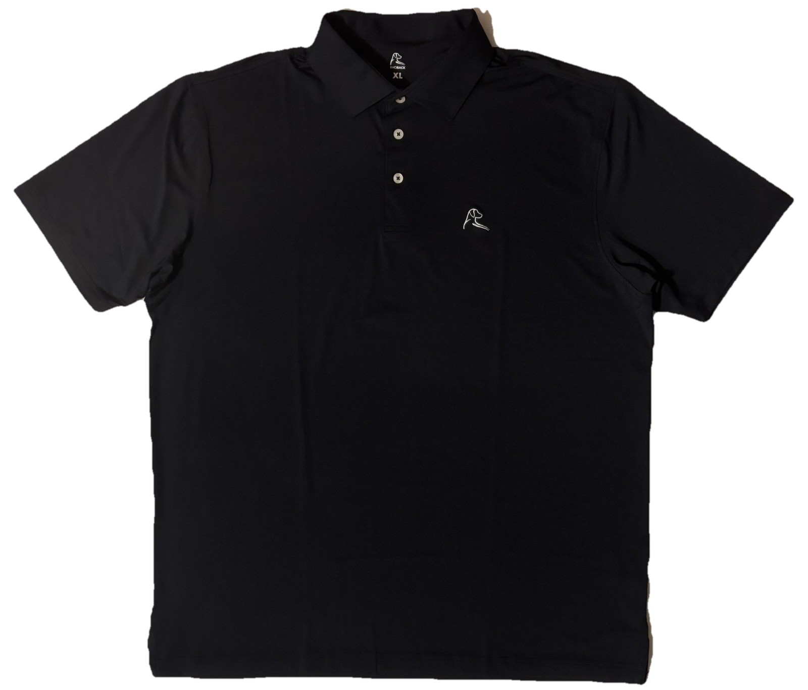 Rhoback Solid Performance Black Polo Shirt Men’s … - image 1