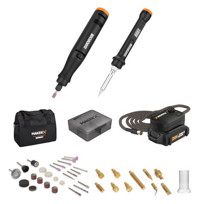 Worx MakerX WX988L 2pc Crafting Tool Combo Kit - Rotary Tool + Wood & Metal Craf