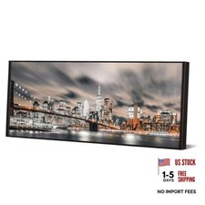 NYC Skyline Canvas Print with Black Floater Frame 20x48 Inch  New York City