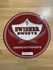 LARGE SWISHER SWEETS “AMERICA’S FAVORITE” EMBOSSED METAL CIGAR TIN SIGN 21”