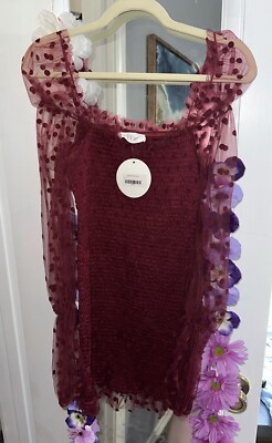 Small Elle Rae Boutique Women s Sheer Dot Dress NWT