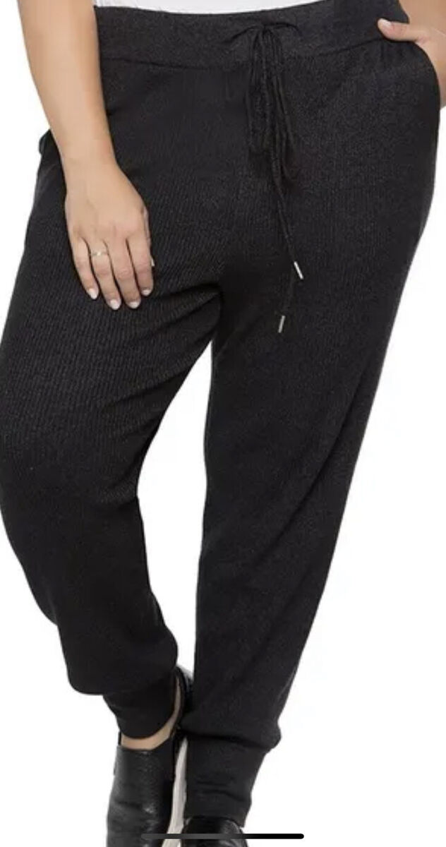 BLACK TAPE Womens Gray Waist Cuffed Hem Active Wear Lounge Pants Plus 2X