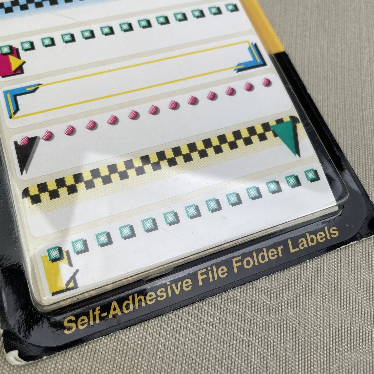 maco♡♡♡ Maco Vintage 1995 Designer File Folder Labels Retro A-File Self