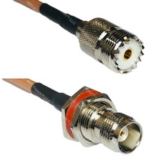 RG400 SO239 UHF Female to TNC FEMALE BULKHEAD RF Cable FAST-SHIP LOT