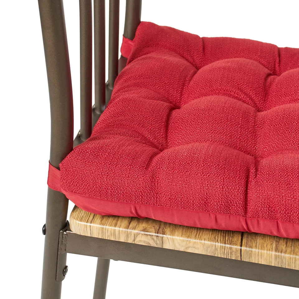 Cojín de asiento de silla con textura Mainstays (cojín de silla), color rojo, 15,5" x 16" Foto 2 de 4
