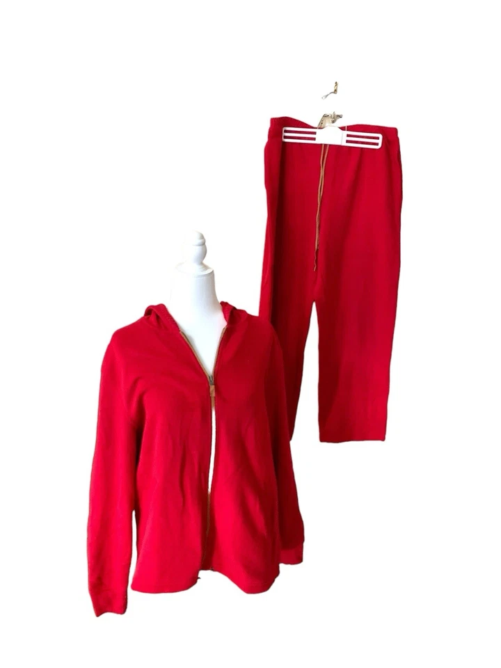 Pacer / Карен Скотт красный свитер бегун толстовка с капюшоном брюки локоть нашивки винтажный 3C - Изображение 3 из 4