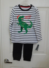 NWT 2pc Andy  Evan Christmas Tree Rex Dinosaur Shirt  Joggers Set sz 5