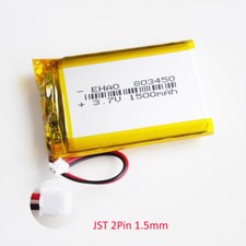 3.7V 1500mAh Lipo Rechargeable Battery JST 2pin ZH 1.5mm plug For GPS DVD 803450
