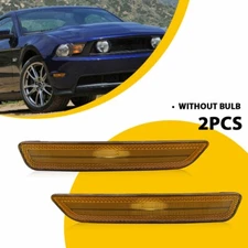 For 2010-2014 Ford Mustang Front Bumper Side Marker Light Reflectors Amber CASES