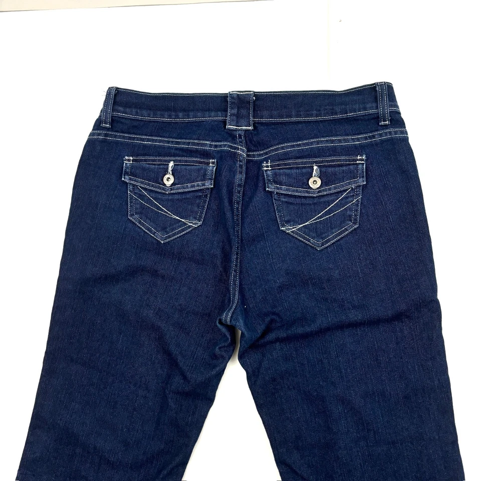 Pantalones de mezclilla Sonoma Skimmer traseros con solapa bolsillos para mujer talla 12 azul lavado oscuro Foto 3 de 3