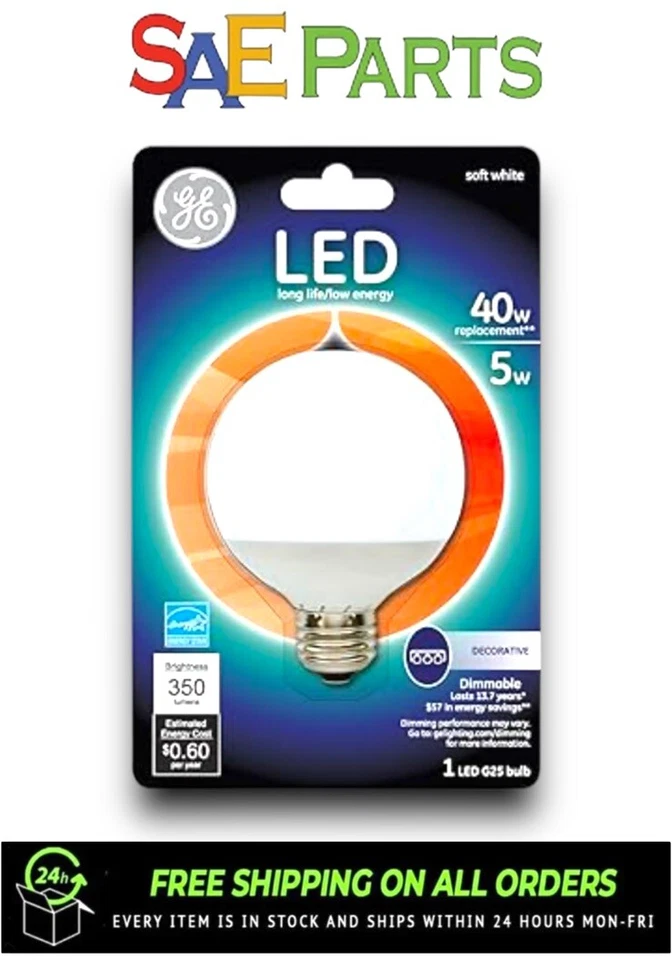 NEW GE 89954 Energy-Smart LED 5W, 350-Lumen, G25 Bulb With Medium Base (3-Pack) - Image 2 of 2