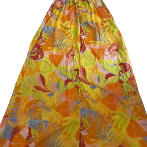 C&C California Tropical Bright Print Halter Maxi Sun Dress Linen Blend S - Picture 6 of 7