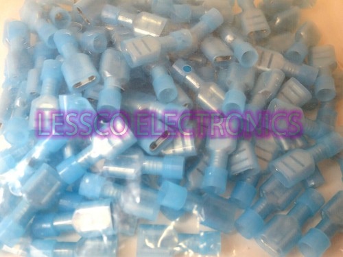 100 pcs Blue 16-14 Gauge Nylon Female Wire Termnals Insulated Quick Connect - Picture 2 of 7