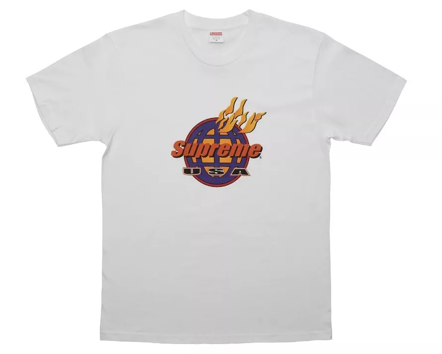 SUPREME Fire TEE FW17 NEUF grand blanc neuf avec étiquettes