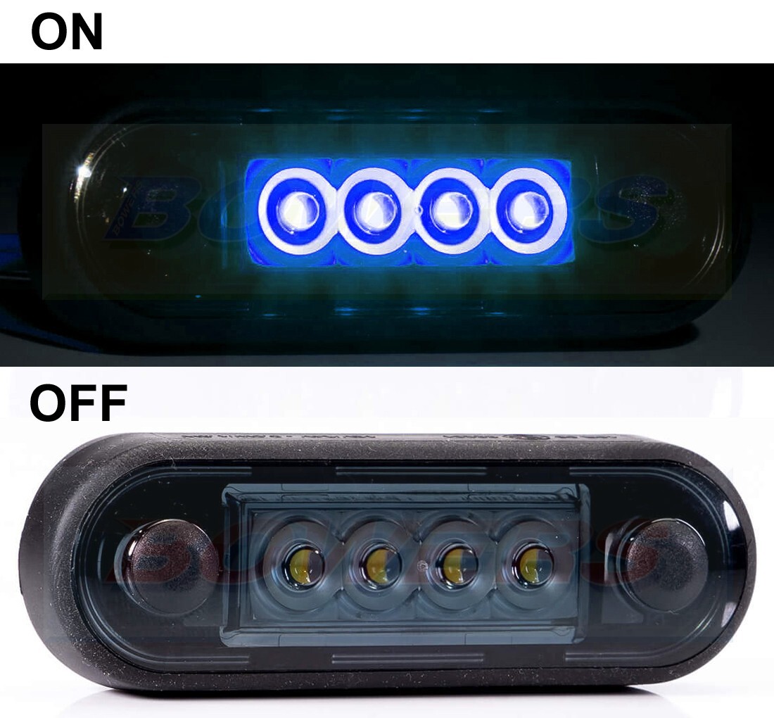 SMOKED / DARK EASY FIT FLUSH FIT BLUE LED MARKER LAMP/LIGHT TRUCK VAN BAR