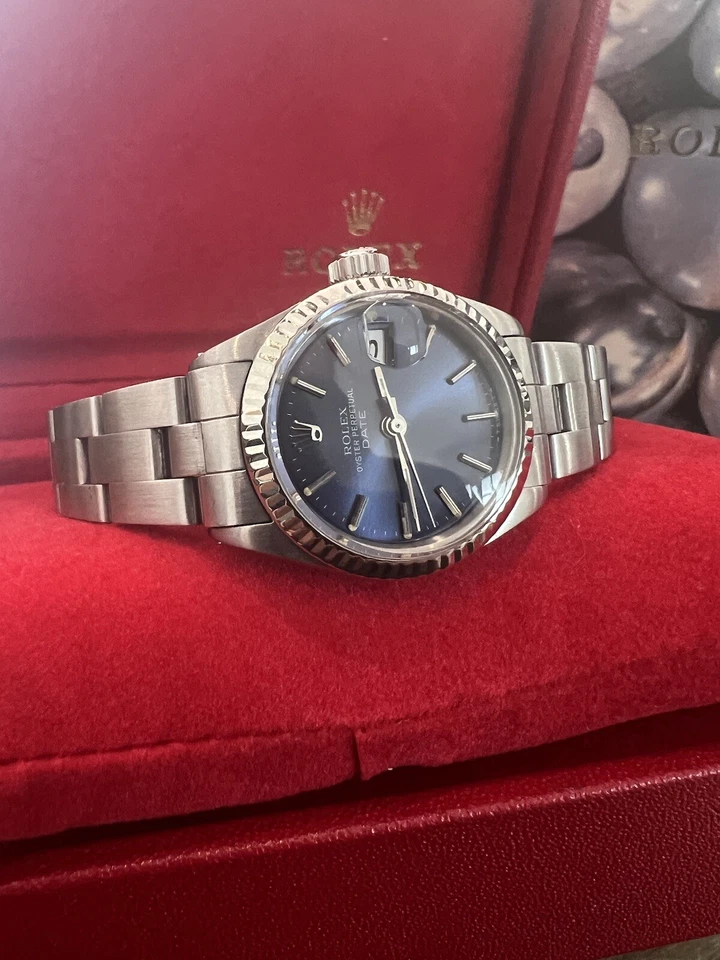 Ladies Rolex Oyster Perpetual Datejust Watch 26mm Blue - Image 3 of 4