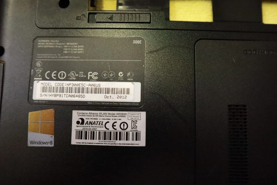 Laptop Bottom Base Case Chassis Keyboard Frame Samsung NP355E5C-A01US w/ CD - Image 3 of 3