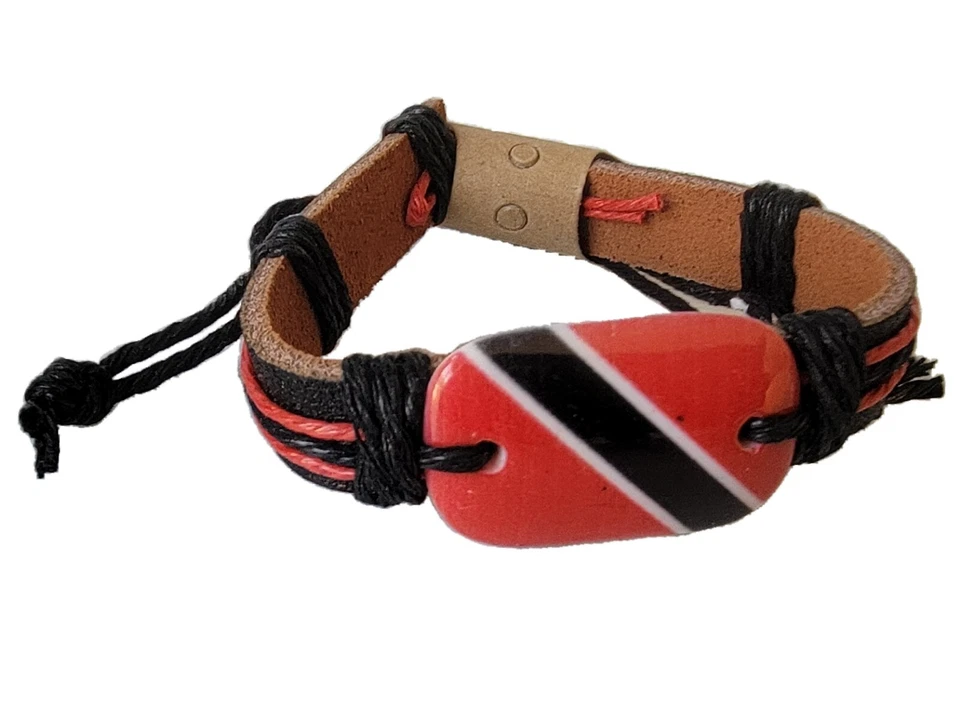 2pcs. Bandanas Trinidad Tobago Bandana Head Scarf Handkerchief W/ Flag Bracelet  - Image 2 of 4