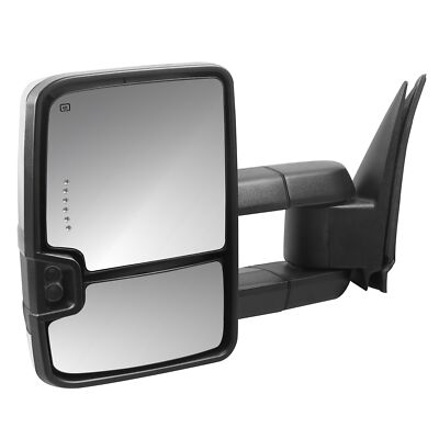 Chrome Power Heated Towing Mirrors With Dynamic Running Lights For 07-14 Chevy Silverado/GMC Sierra