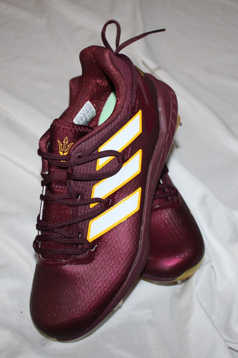 Adidas Adizero Afterburner Baseball Cleats Maroon Gold Men's