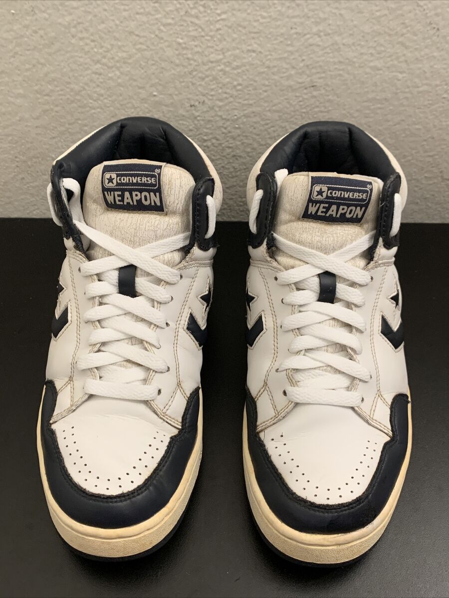 Vtg Converse Weapon 86 SKU 1H795 White Navy Men Sz 8.5 | eBay Vtg Converse Weapon 86 SKU 1H795 White Navy Men Sz 8.5 | eBay