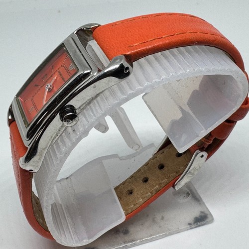 Emporio Armani Quartz Watch AR-5522 Women Silver Rectangle Leather New Battery - Picture 4 of 6