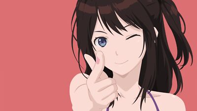 Anime girls long hair blue eyes simple background seiren Playmat Game Mat Desk
