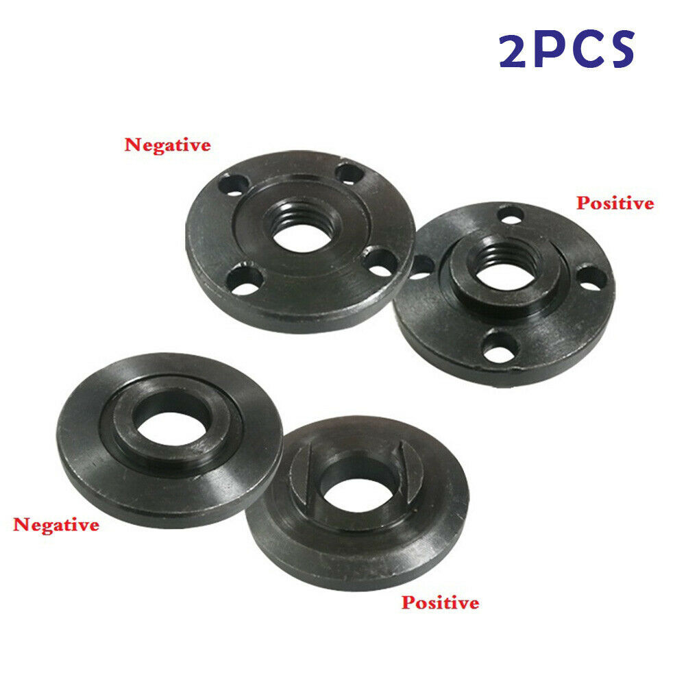 3-Piece M14 Thread Angle Grinder Flange Nut Set - Replacement Inner & Outer Flanges & Nuts For 14mm Spindle Tools