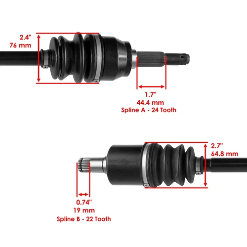 Caltric CV Axles for John Deere RSX850 860 RSX860 Front And Rear AM148393 - Imagen 7 de 7