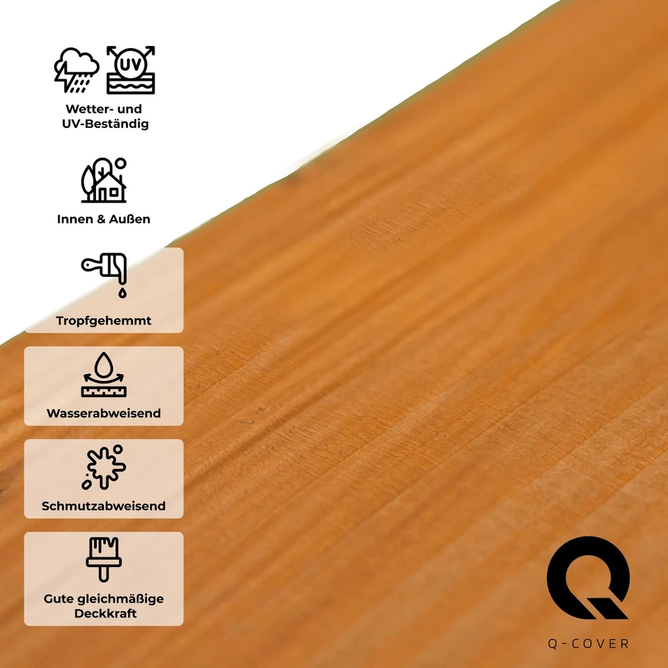 Q-COVER Holzimprägnierung Holzschutzfarbe Wetterschutzfarbe Holzschutz 10 L - Bild 2 von 4