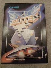 ELITE - ACORNSOFT 1984 BBC B MICRO CASSETTE TAPE AND BOX ONLY - BRABEN BELL BEEB