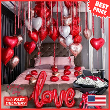 Valentines Day Balloons Kit Anniversary Decorations with Love Foil Balloons H...