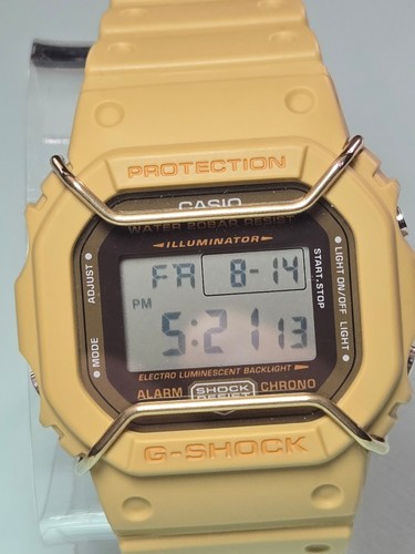 Casio G-Shock Watch - DW-5600PT-5DR Clear Dial, Brown Band