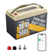 Power Queen 36V 50Ah Bluetooth LiFePO4 Battery Lithium for Marine Trolling Motor