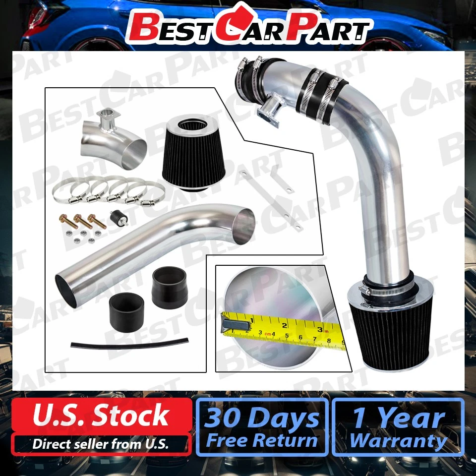 BCP NEGRO 92-98 BMW E36 SERIE 3 I6 kit de inducción de admisión de aire frío + filtro Foto 2 de 4