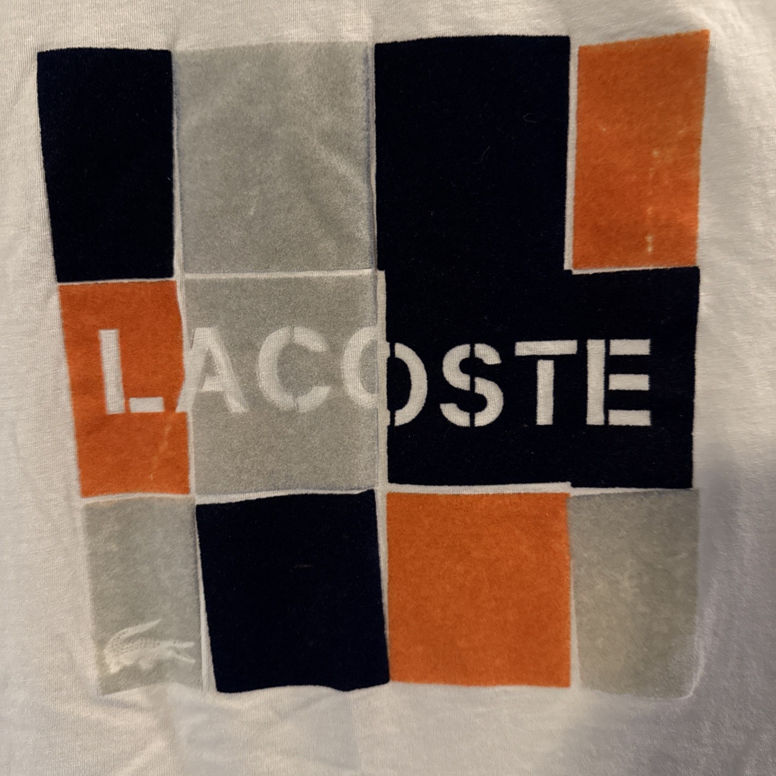 Lacoste T Shirt Felt Patchwork Pattern - image 2