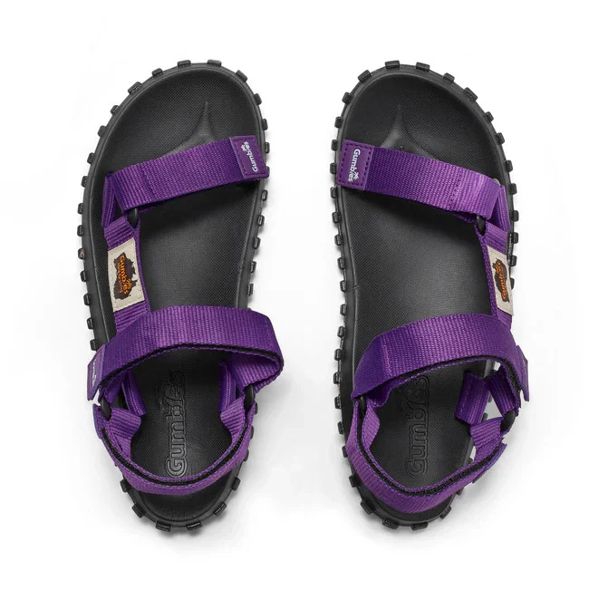 Gumbies Scrambler Womens Recycled PET Touch Fasten Casual Purple Sandals