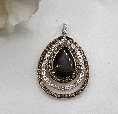 OTC Sterling Smokey Quartz Halo Pendant