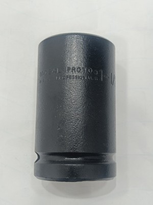 PROTO 10024L 1-1/2 IN 1 IN DRIVE DEEP IMPACT SOCKET 6 POINT BLACK OXIDE USA