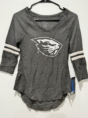 Oregon State Beavers Long Sleeve T-Shirt Tee Youth M 7/9 White Gray
