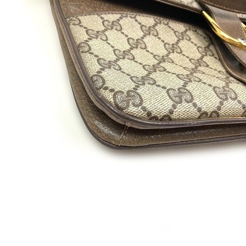 Gucci GG Supreme Shoulder Bag PVC Brown Authentic I0318500 - 第 23/24 張圖片