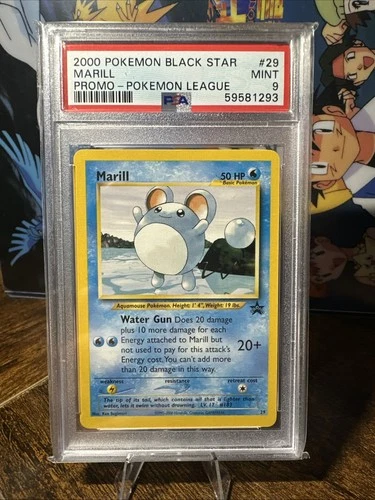 2000 POKEMON PROMO BLACK STAR 29 MARILL POKEMON LEAGUE PSA 9