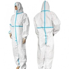 5 x Disposable Tyvek-Like Coveralls, XL, Elastic, Cleaning / Painting / Working