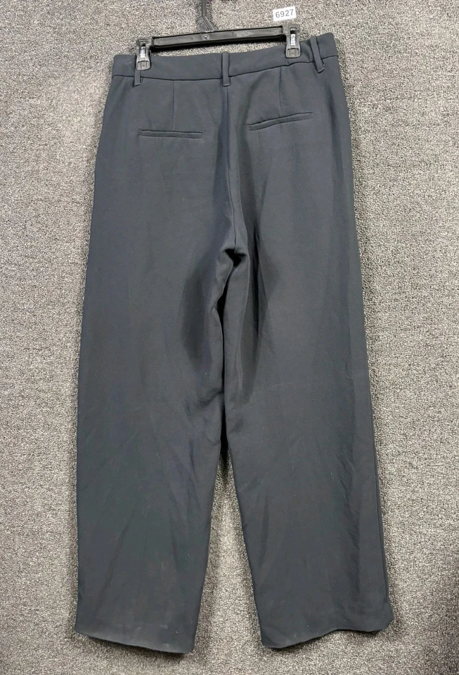Pantalones de vestir Wilfred para mujer talla 12 negros grises pierna ancha plisados oficina carrera  Foto 2 de 4