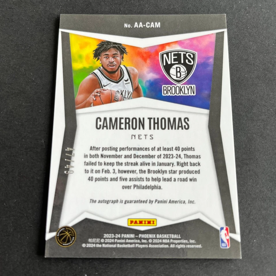2023-24 Panini Phoenix Ascension Auto Orange Cameron Thomas /49 Brooklyn Nets - Image 2 of 2