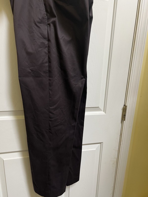 Lands' End Dress Pants Black Men's Flat Front Button Slash Pockets 33