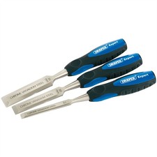 Image of Draper Draper Expert Soft Grip Bevel Edge Wood Chisel Set, 150mm (3 Piece)